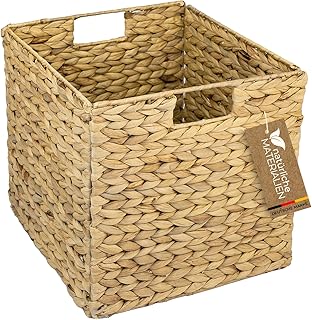 HMF Aufbewahrungskorb, Korb geflochten aus Wasserhyazinthe Seegras | passend für Kallax | 32 x 3…