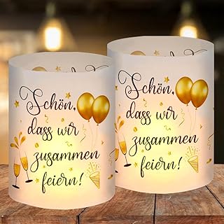 12 Windlicht Tischdeko Geburtstag, Silvester Deko Windlichter, Silvesterdeko Tisch, Windlicht mit…