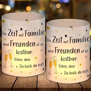 12 Windlicht Tischdeko Geburtstag, Karneval Fasching Tisch Deko, Kostbare Zeit Familie Freunde Fe…