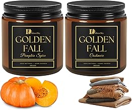 Handgemachte Duftkerzen Set „Goldener Herbst“ – 2er Set | Pumpkin Spice & Cashmere | Aromak…