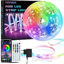 HOVVIDA LED Strip 5M, 30 LEDs/Meter, 150 LED, RGB LED Streifen, APP und Fernbedienung, Musikmodus…