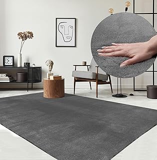 the carpet Relax kuscheliger Kurzflor Teppich, Anti-Rutsch Unterseite, Waschbar bis 30 Grad, Supe…