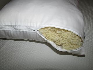 Kopfkissen mit 100% Schurwolle, Bezug Baumwolle, Made in Germany (40×40)