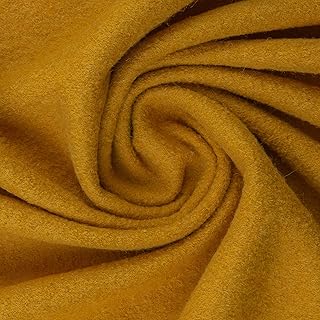 Walkloden Walkstoff 100% Schurwolle, 0,5 m, Stoffe, Trachtenstoff, Meterware (Senf)