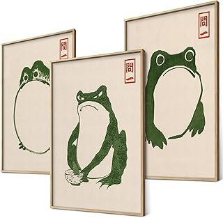 Hoji Frösche Poster Set Ukiyo-e Japanische Kunst Japan Wanddeko Bilder Schlafzimmer Deko Wohnzim…