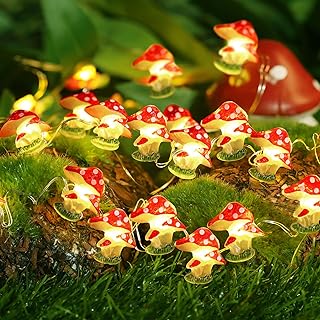 Coquimbo Pilz Lichterkette, Pilze Lampe Pilz Deko Gartendeko 3M 30LED Mushroom Lichterkette Batte…