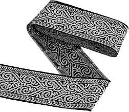 MAYJOYDIY 7 m Schwarzes Vintage Jacquardband 50mm Stickerei Im Ethnischen Stil Polyesterbänder H…