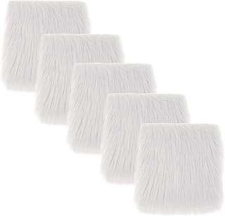 5 Stück Kunstpelz Quadrat Stoff Weiß 25×25 cm – Flauschiger Fellstoff zum Nähen, Basteln & W…